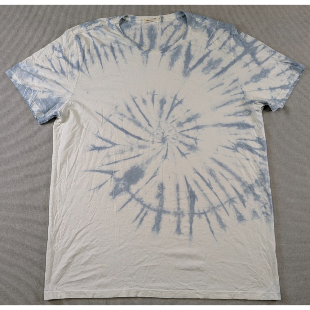 Marine Layer Shirt Mens XL White Blue Tie Dye Casual Beach Crew Neck Modal